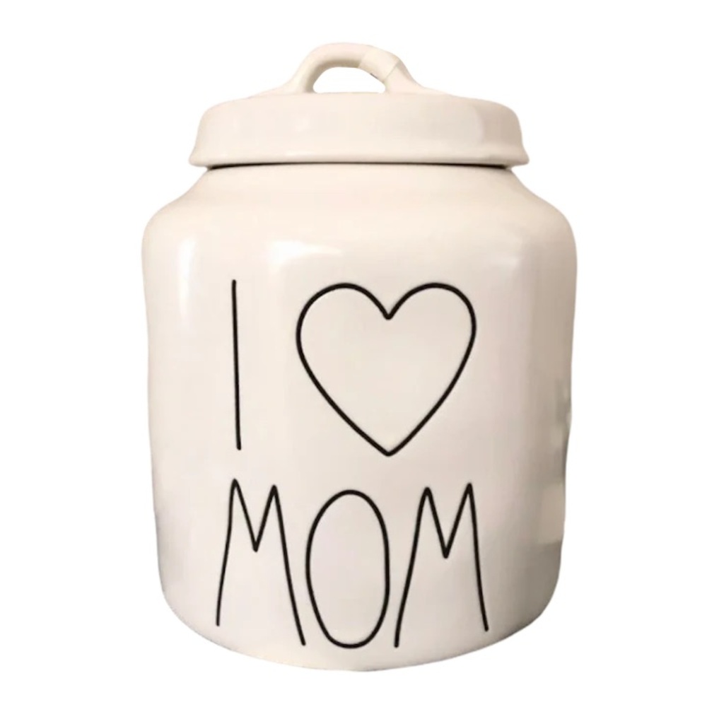 Rae Dunn White 'I Love Mom' Canister
